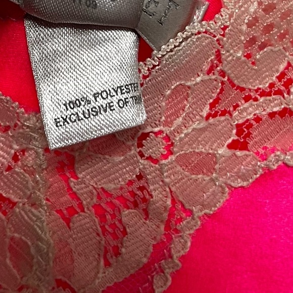 VICTORIA’S SECRET Vintage Y2K Hit Pink Lacey Slip Dress Mini Dress Size Large - Picture 7 of 12